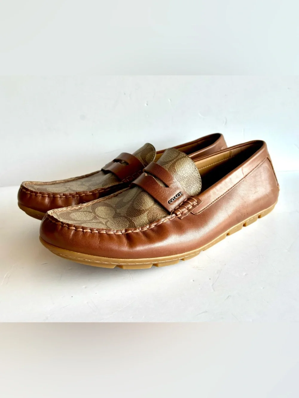 Coach Mott Driver Men's Size 10.5 D Loafers Shoes signature FG2983 EUC
